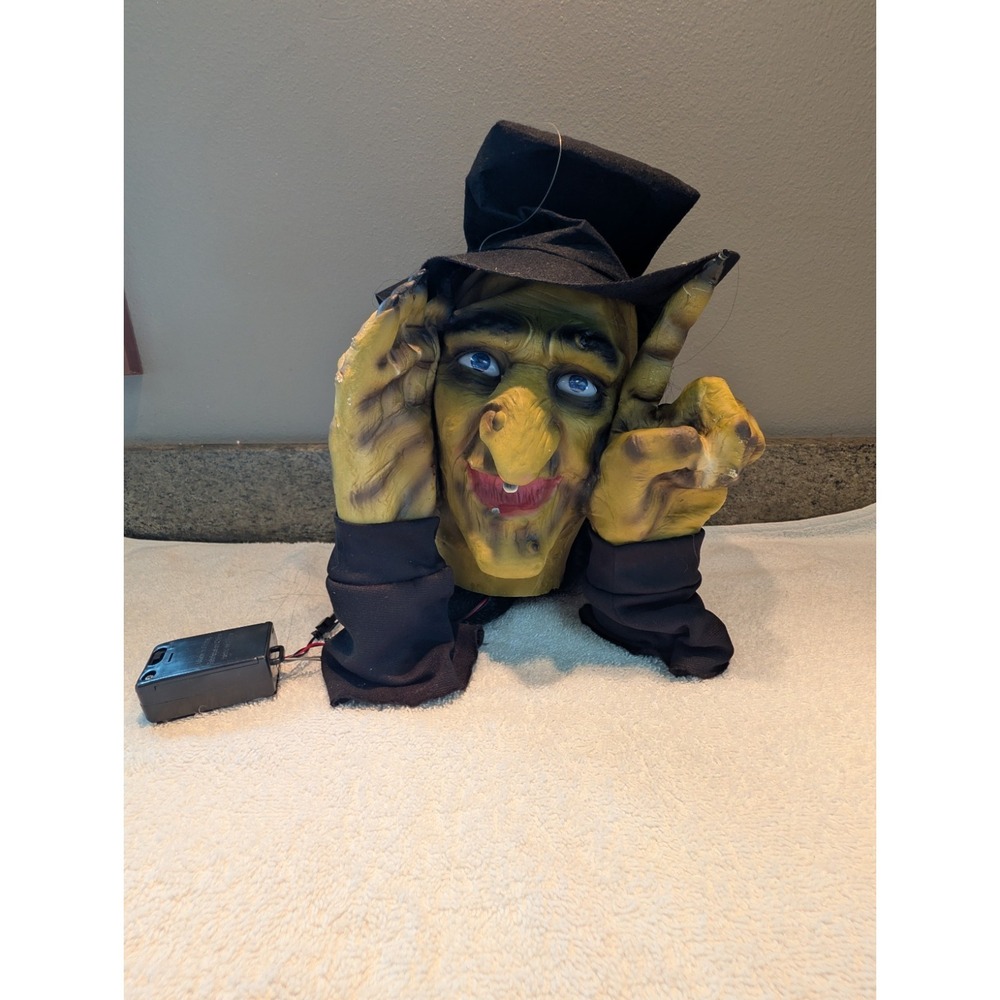 Scary Peeper Tapping Window Witch Animated Halloween Prop Tested Creepy Decor - Picture 3 of 16